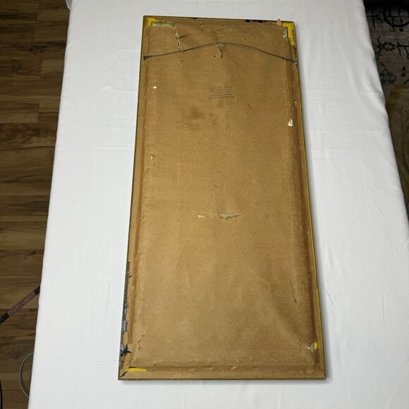 Vintage Leopard Needlepoint Black Bamboo Type Frame Green Hollywood Regency Art - Picture 8 of 16